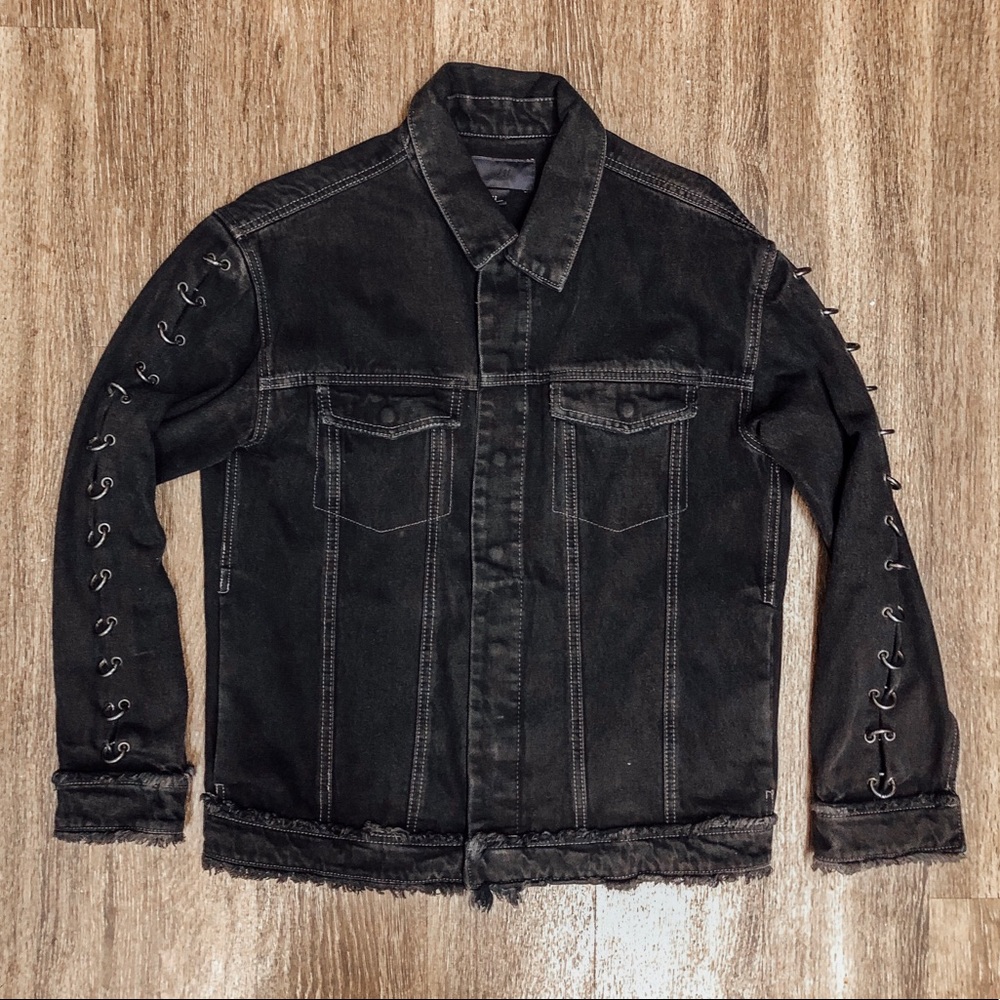 Dark Denim Jacket with Cool Design